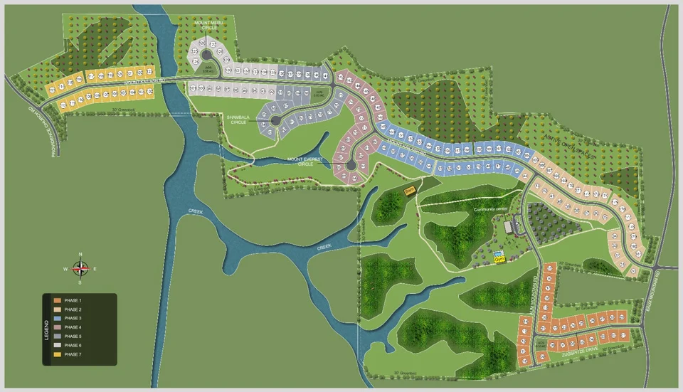 Site plan showing development phases.