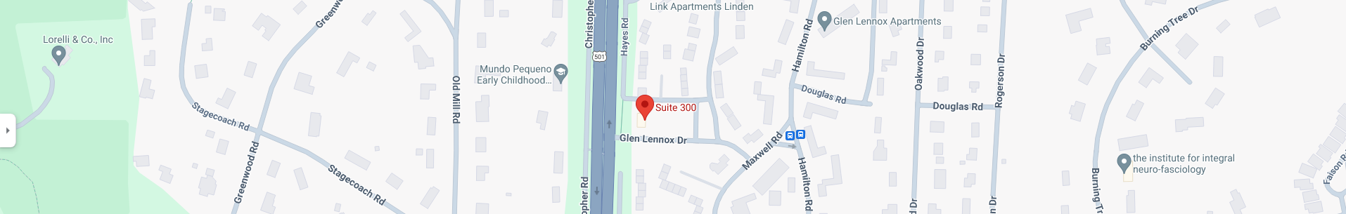 Map of Glen Lennox Apartments area.