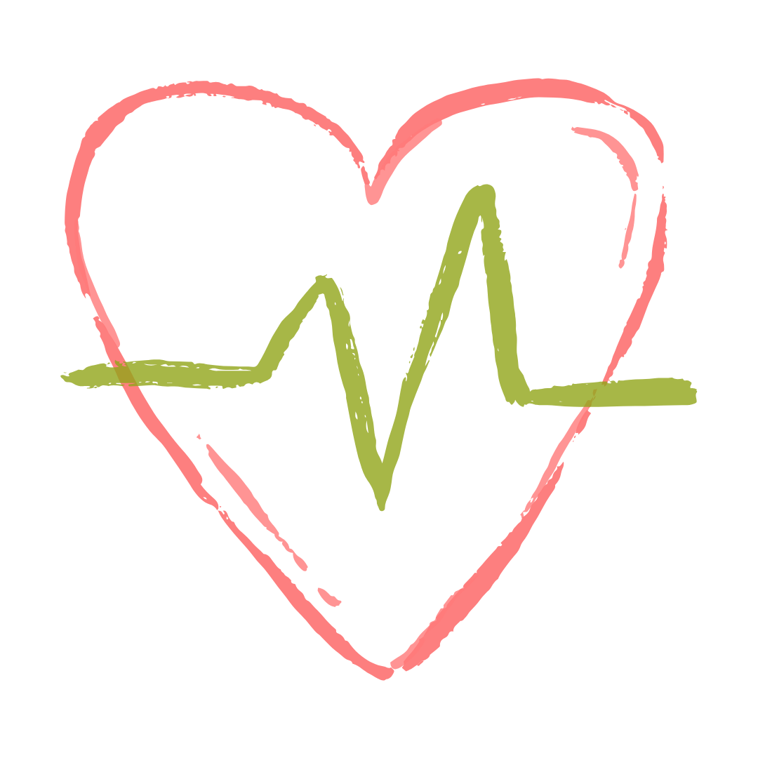 Untitled design (4) Heart shape with an electrocardiogram line.