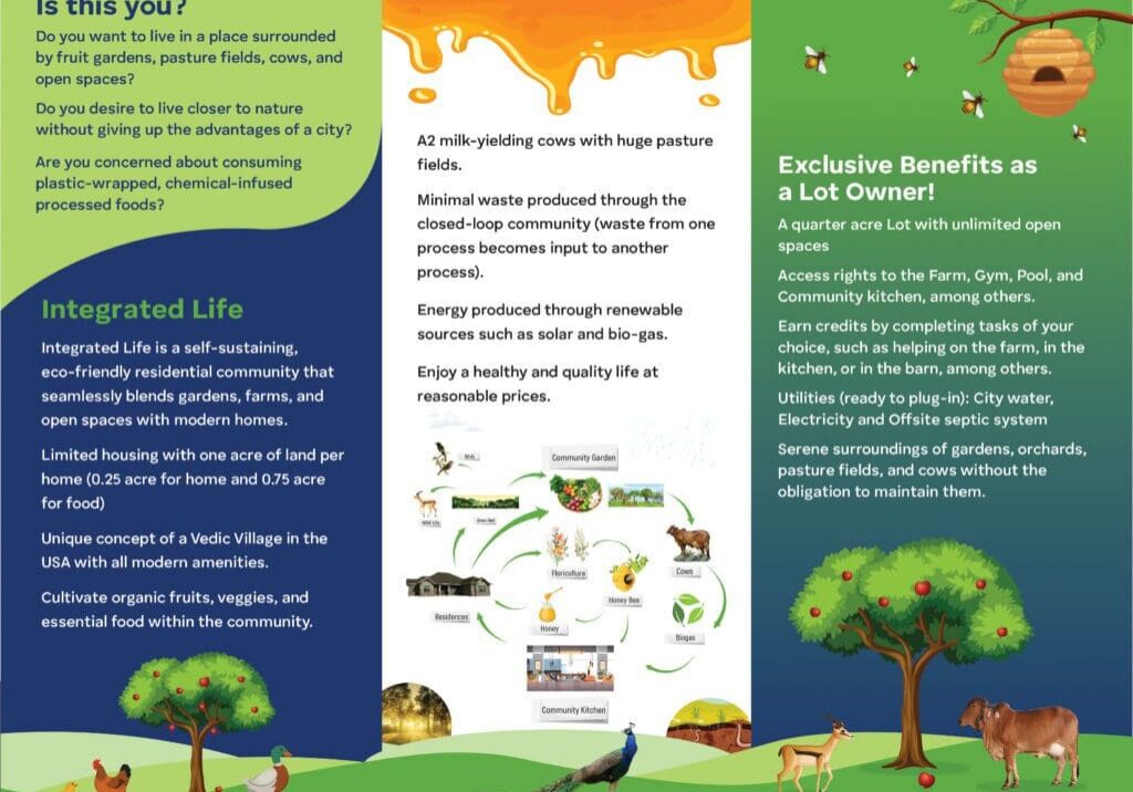 Brochure for integrated sustainable farm community